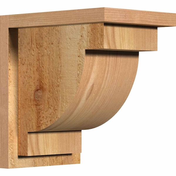 Ekena Millwork Alpine Rough Sawn Corbel w/Backplate, Western Red Cedar, 8"W x 12"D x 12"H COR08X12X12ALP01RWR - main